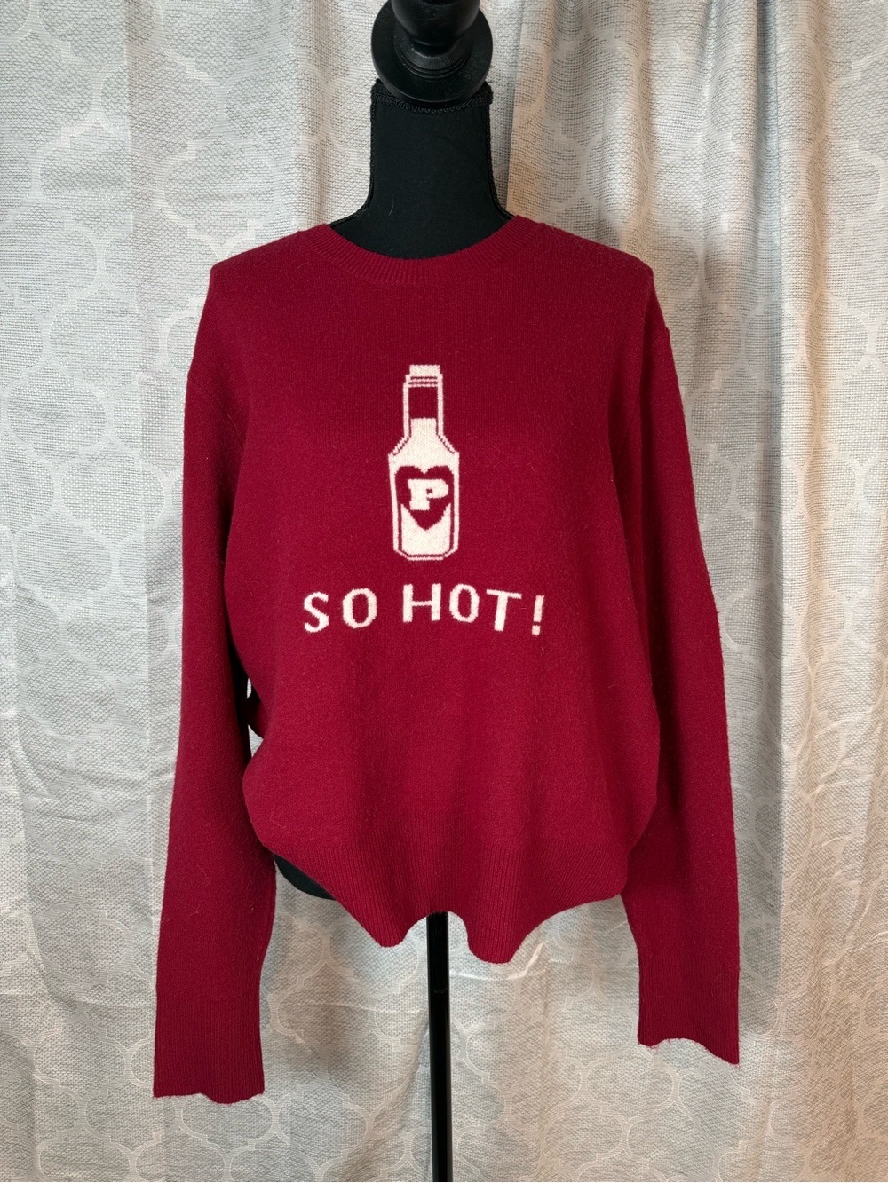 PINK Victoria's Secret Red 'So Hot!' Graphic Crewneck Sweater